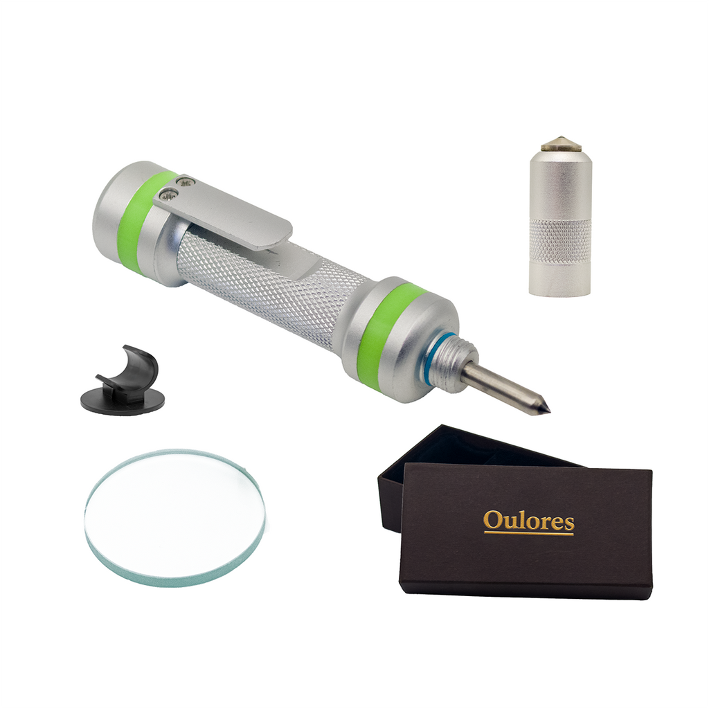 Oulores 2-in-1 Car Safety Hammer – Silver Glass Breaker & Seat Belt Cutter, Upgraded Tungsten Tip for Thicker Tempered Glass, Underwater Use, Premium Metal, Gift-Ready Packaging, Glow-In-The-Dark Ring