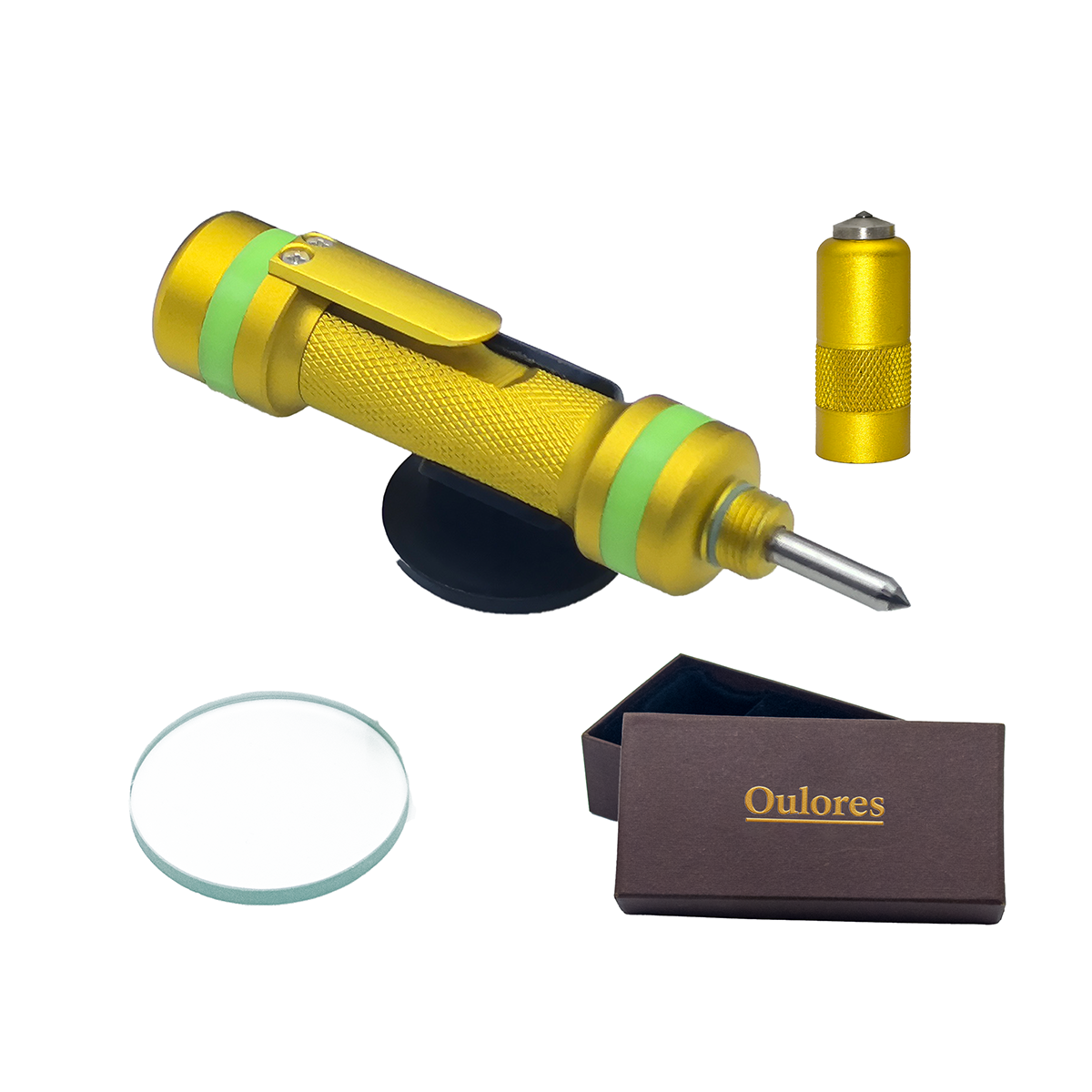 Oulores 2-in-1 Car Safety Hammer – Silver Glass Breaker & Seat Belt Cutter, Upgraded Tungsten Tip for Thicker Tempered Glass, Underwater Use, Premium Metal, Gift-Ready Packaging, Glow-In-The-Dark Ring