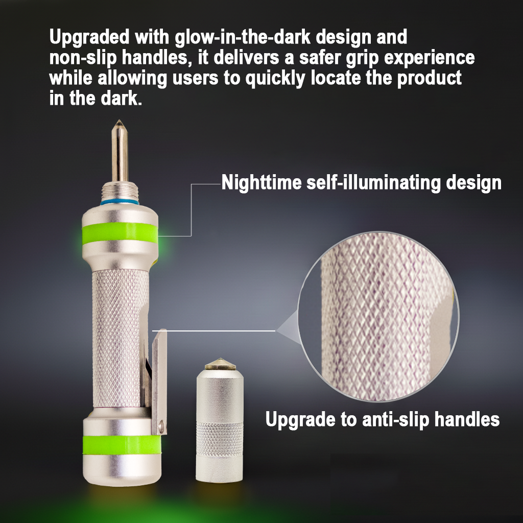 Oulores 2-in-1 Car Safety Hammer – Silver Glass Breaker & Seat Belt Cutter, Upgraded Tungsten Tip for Thicker Tempered Glass, Underwater Use, Premium Metal, Gift-Ready Packaging, Glow-In-The-Dark Ring